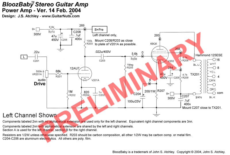 BloozBaby Power Amp Schematic